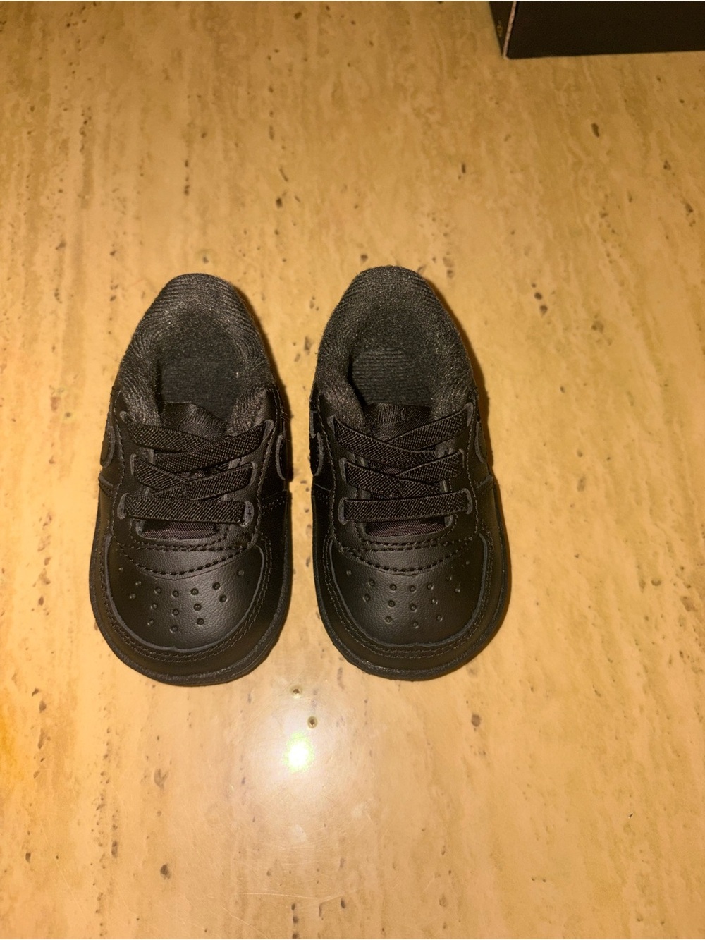 Toddler Black Lace-Up Walker Shoes